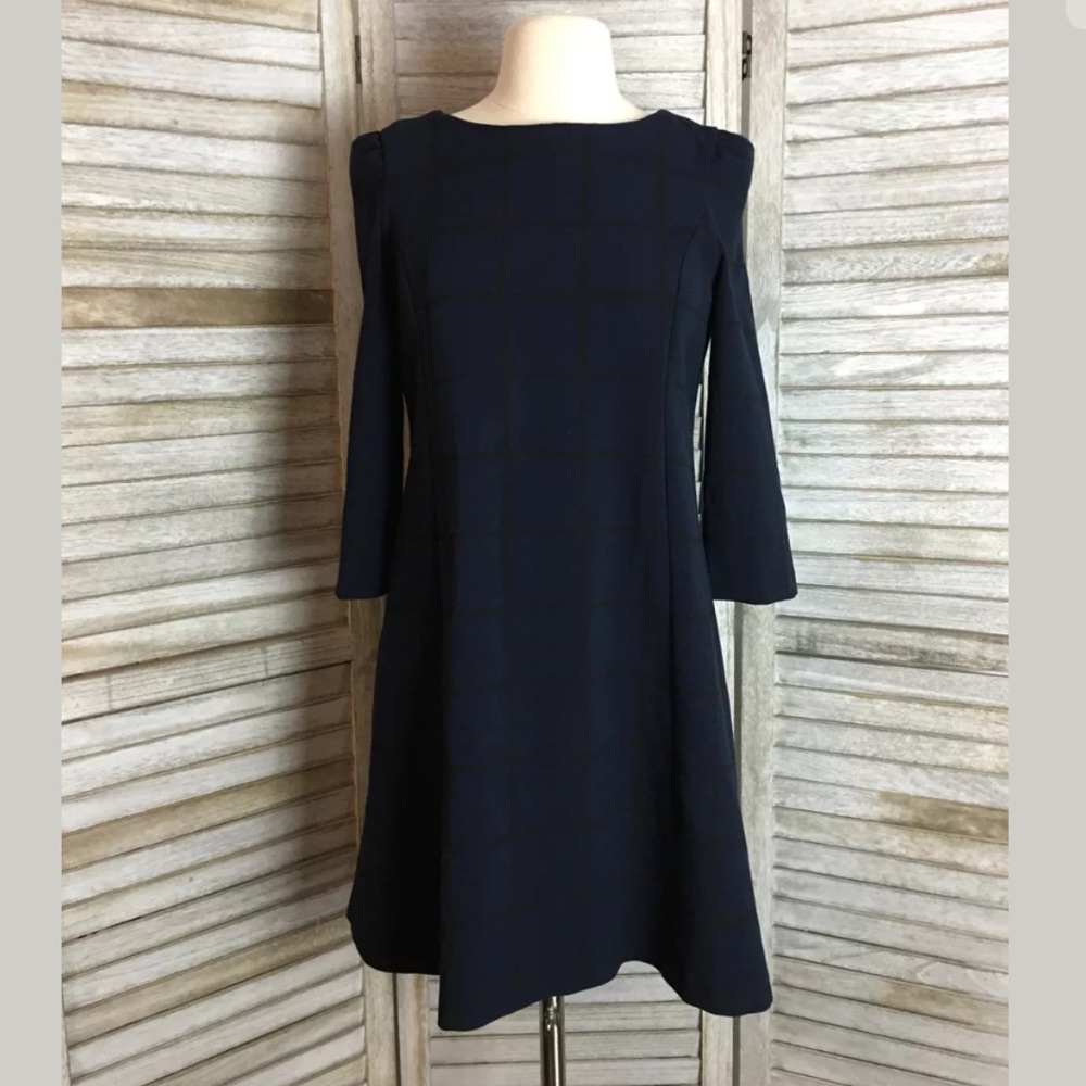 Zara Plaid A Line Dress Sz S